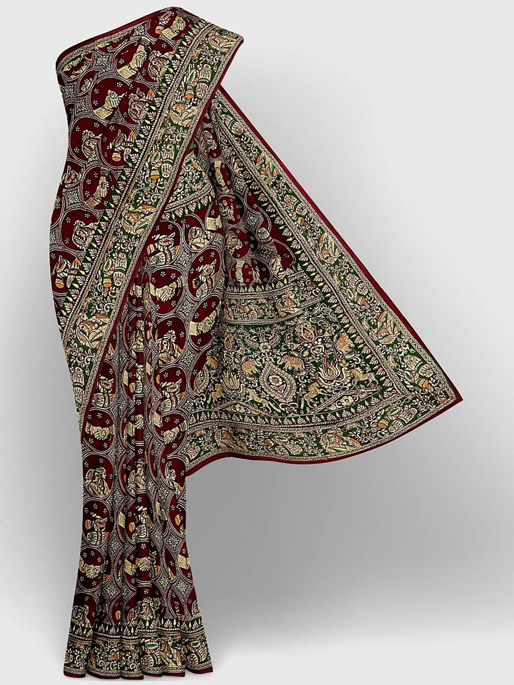 Linen Saree with Fancy Border — gallery
