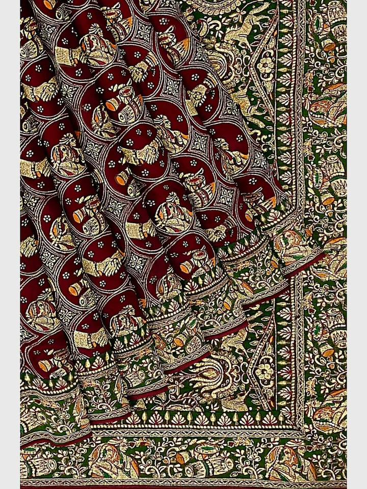 Linen Saree with Fancy Border — gallery