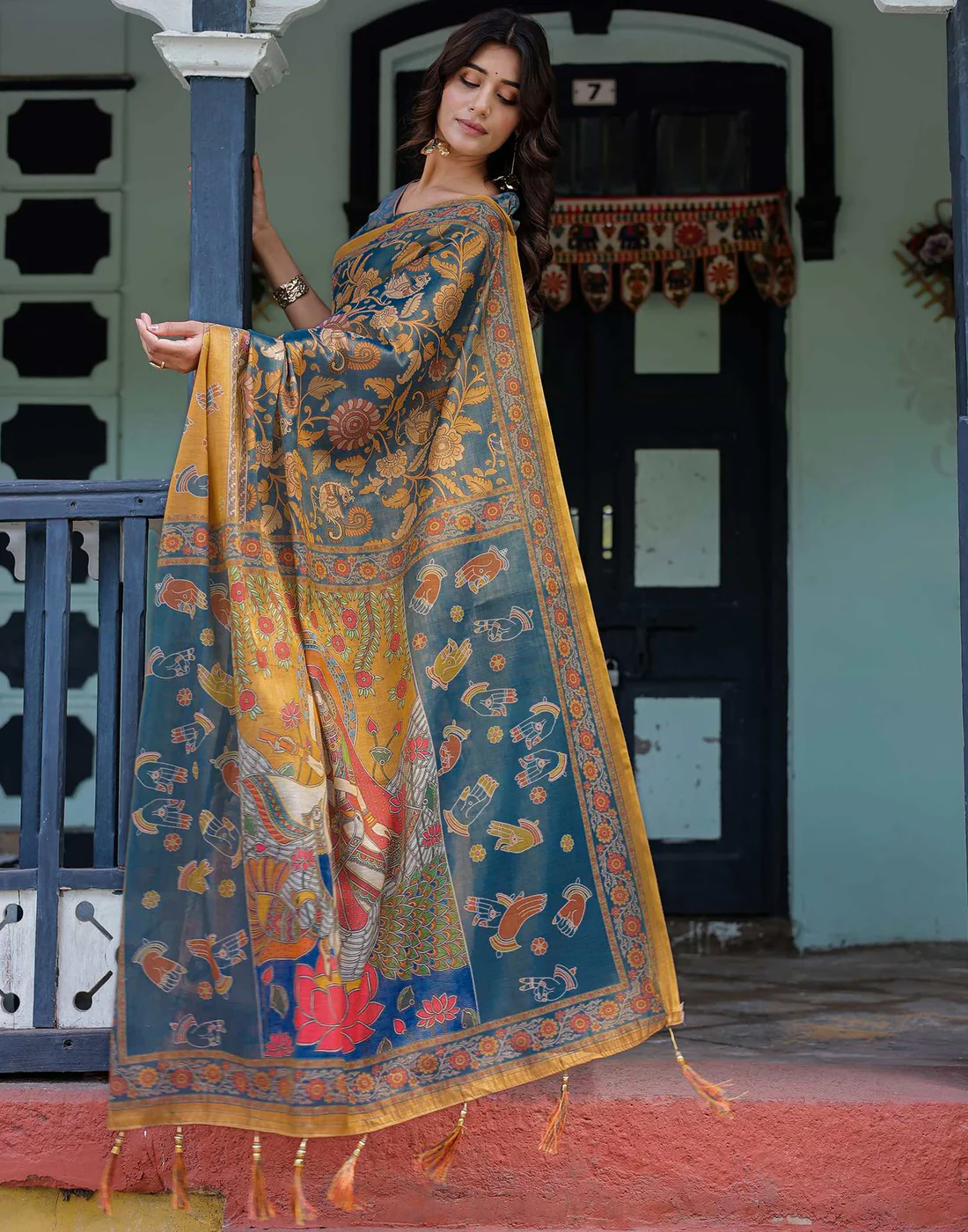 Kalamkari Printed Saree — gallery