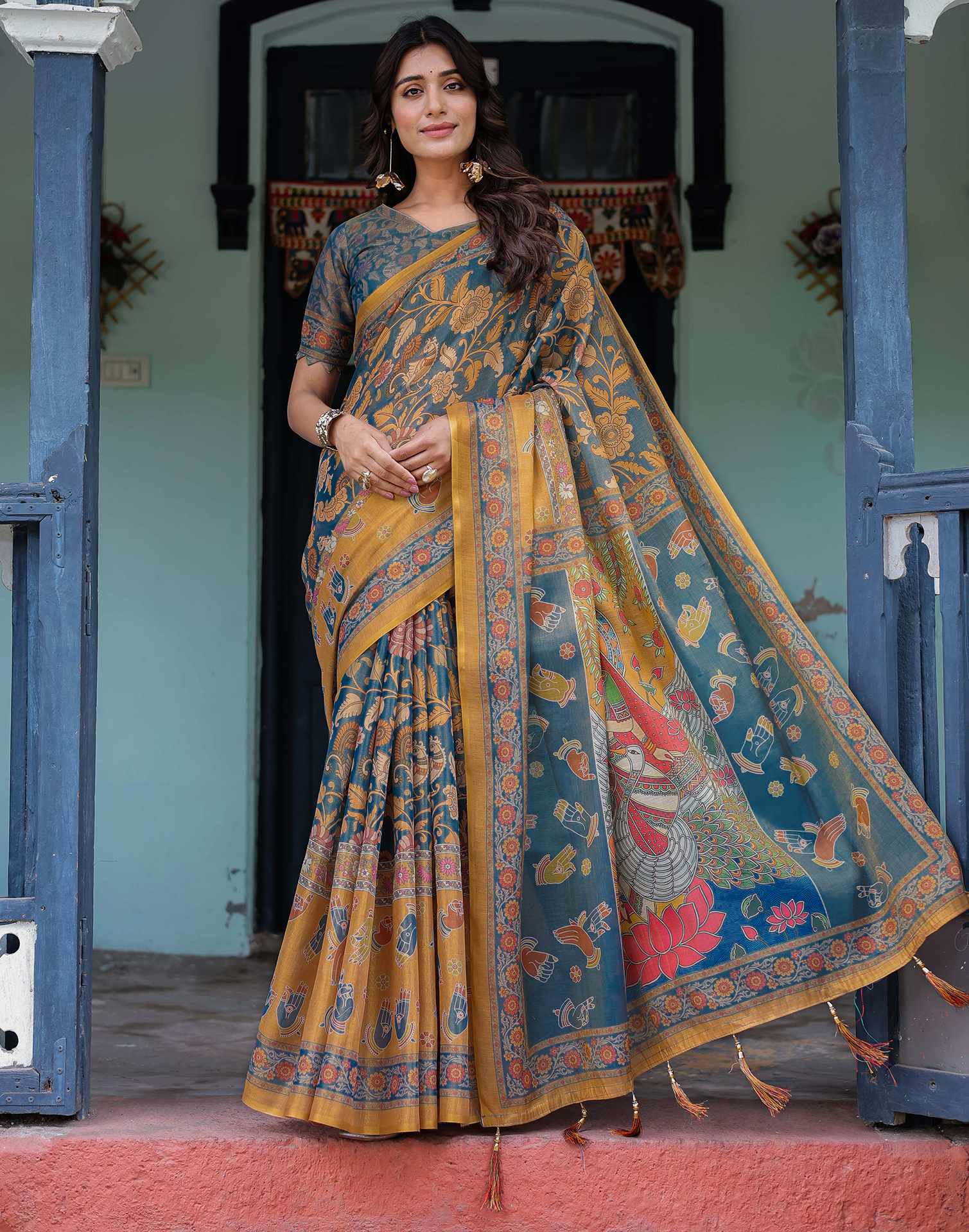 Kalamkari Printed Saree — gallery