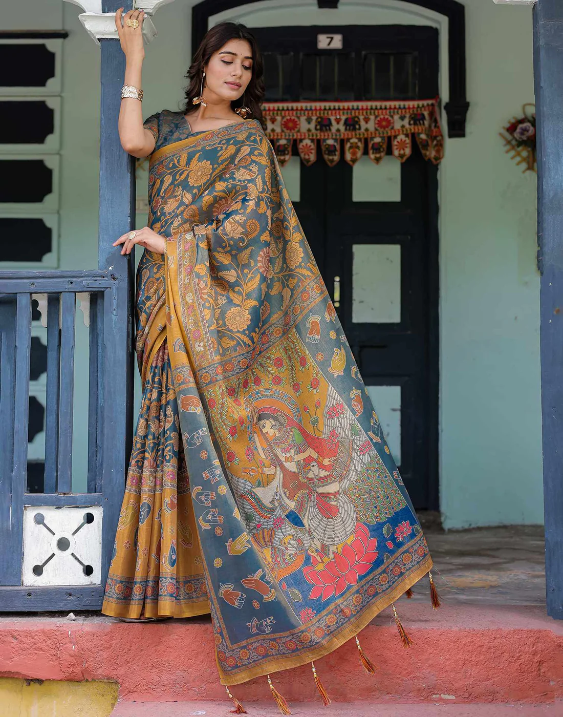 Kalamkari Printed Saree — gallery