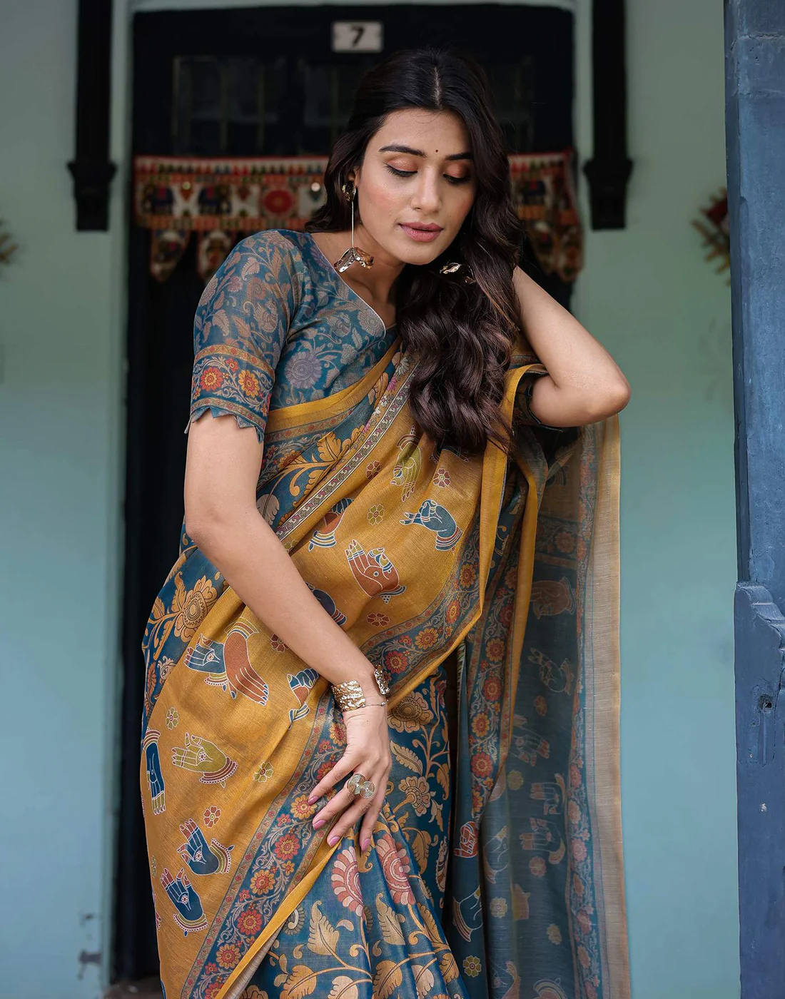 Kalamkari Printed Saree — gallery